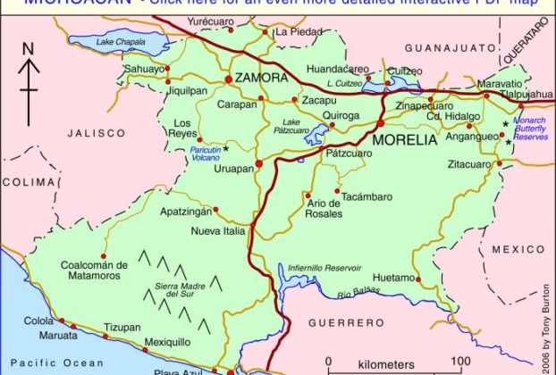 Interactive Map of Michoacan, Mexico