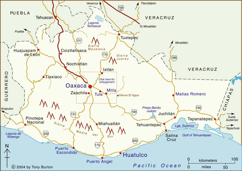 Interactive Map of Oaxaca, Mexico