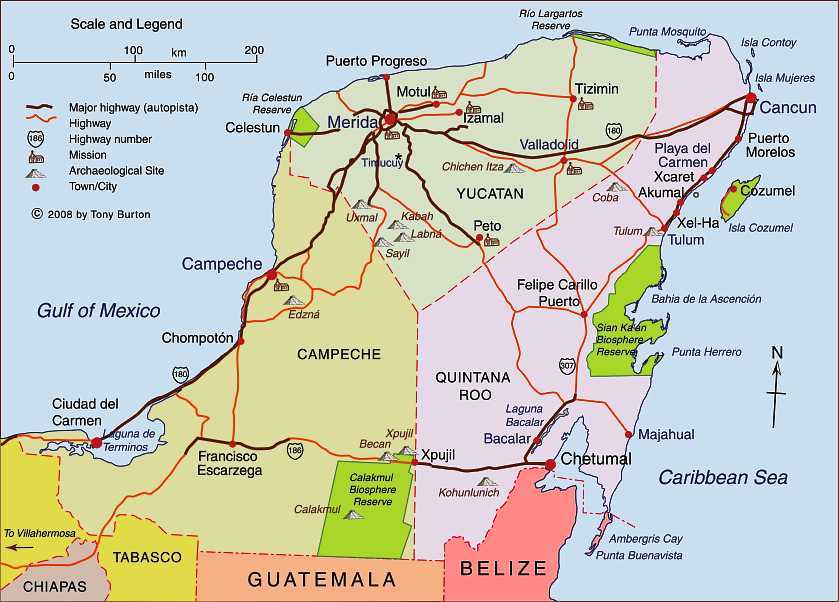 Link To Interactive Maps Of The Yucatan Peninsula Mexconnect