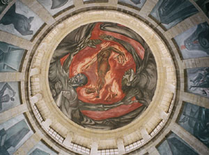 Orozco's mural "Man of Fire" in the Cabañas Cultural Institute