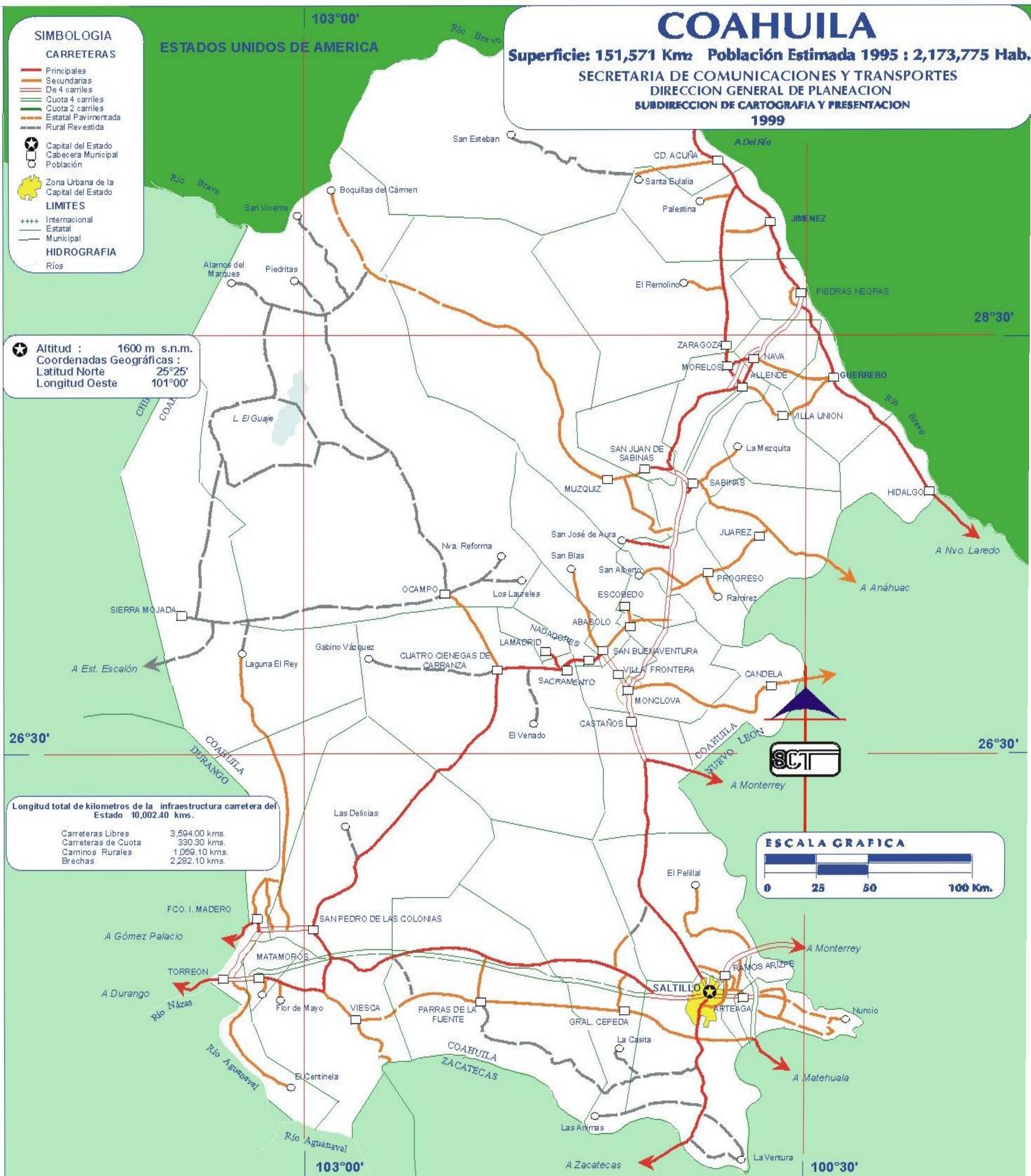 Map of Coahuila