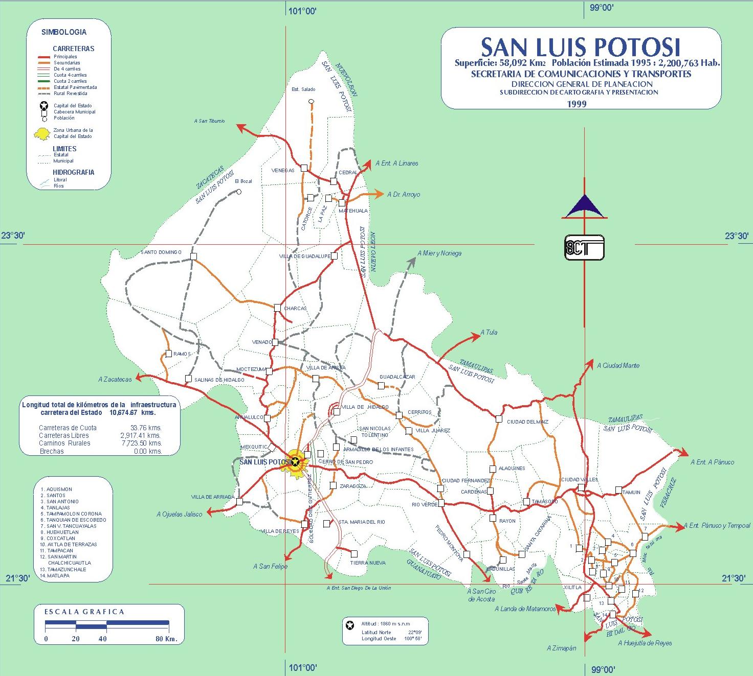 Map of San Luis Potosí