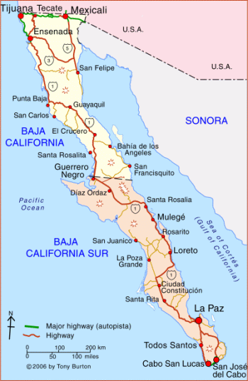 Interactive map of Baja California Peninsula