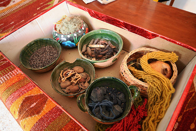 Natural substances used to dye wool include the cochineal insect