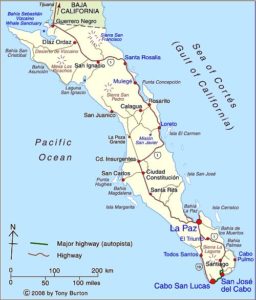 Map of Baja California Sur