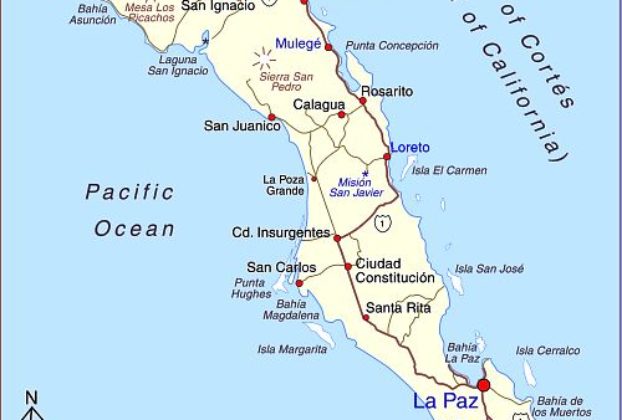 Map of Baja California Sur