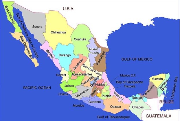 Map of Mexico and Mexico's states