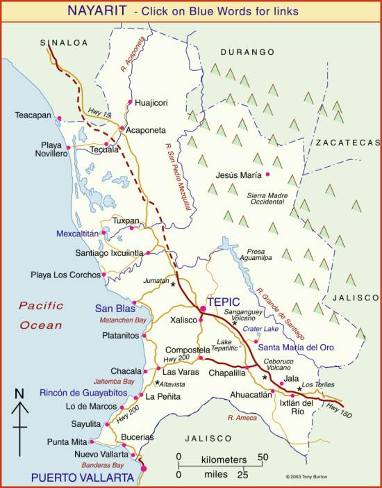 Interactive Map of Nayarit, Mexico