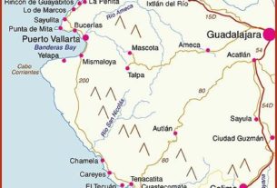 Interactive map of Pacific Coast beaches: Jalisco, Nayarit, Colima, Michoacán, Mexico