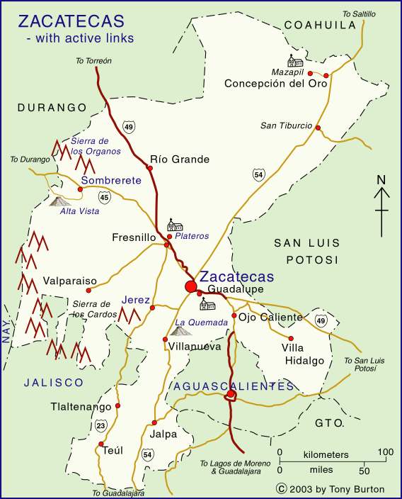 Interactive Map of Zacatecas