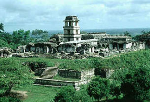 Palenque: The Palace seen from the Temple of the Sun