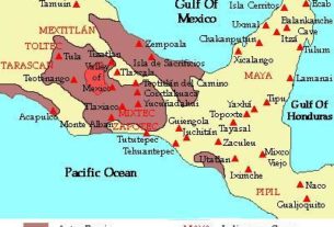 Map of Mexico during Postclassic period A.D. 900 – 1521