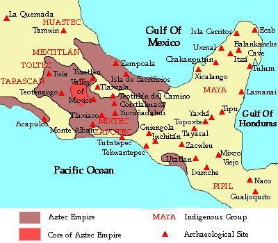 Map of Mexico during Postclassic period A.D. 900 – 1521