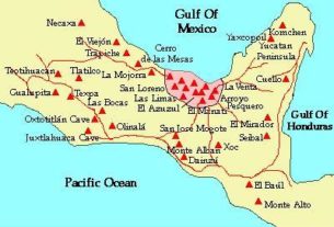 Map of Mexico during Preclassic period 2000 B.C. – A.D. 250