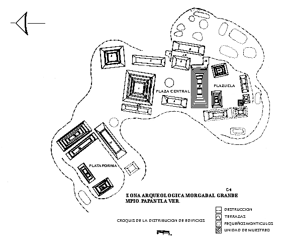 Map of El Tajin archeological site