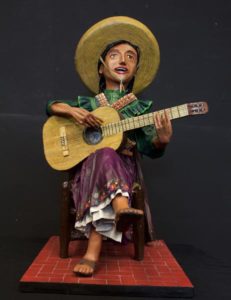 La Soldadera, a sculpture in cartonería depicting his vision of the women revolutionaries by Carlos "Torito" Arrendondo of Mexico City. Photo © Leonardo Morales, 2019