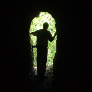 Spooky man-made tunnels are found in the crater walls of Mexico's Volcan de Fuego © John Pint, 2012