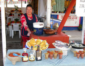 A variety of freshly-caught fish dishes are available on the docks bordering Lake Zirahuen in Michoacan. © Linda Breen Pierce, 2009