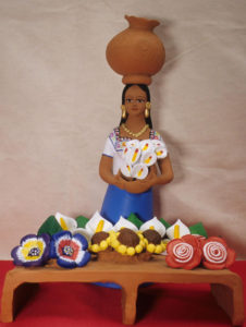 Flower Vendor, a ceramic figurine by Guillermina Aguilar Alcantara of Oaxaca. © Arden Aibel Rothstein and Anya Leah Rothstein, 2007