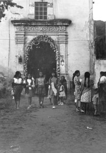 ﻿The small chapel on the north side of the plaza - la capillita - had been restored and was frequently used for services. ﻿Photo by Beverly Johnson. All rights reserved.