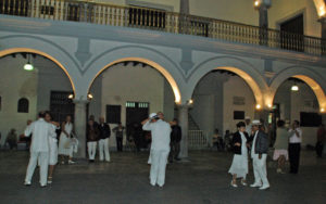 Dressed in tropical white, couples perform the sensuous danzon in the Plaza de Armas in Veracruz City. © Roberta Sotonoff, 2009