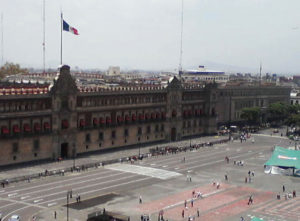 The majestic Palacio Nacional faces Mexico City's main plaza, or Zocalo, second in size only to Red Square in Moscow. © Lilia, David and Raphael Wall, 2012