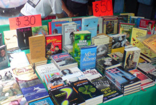 An array of books for sale in the tianguis, a traveling Mexican market. © Daniel Wheeler, 2009