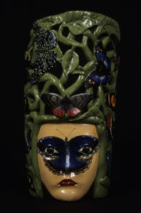 Oaxaca artisan Angel Garcia Vasquez crafts this lacquered butterfly mask. © Arden Aibel Rothstein and Anya Leah Rothstein, 2007