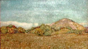Piramide de sol de teotihuacan (Pyramid of the Sun at Teotihuacan) oil on canvas 1918