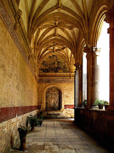 In the Ex-Convento de San Pablo Apostol in Yuriria, Michoacan, graceful arches soar above the lower arcade and adjoin to columns that surround the inner courtyard. The beautiful old convent dates from the 16th century and is one of the largest in Mexico. This original photograph forms part of the Olden Mexico collection. © Darian Day and Michael Fitzpatrick, 2010