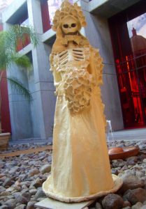 A calavera, or "skull" takes the form of a bride in this sculpture. A popular theme for Day of the Dead, this skeleton is on display year round in Mexico's Museo Nacional de la Muerte (National Museum of Death) in Aguascalientes. © Diodora Bucur, 2009