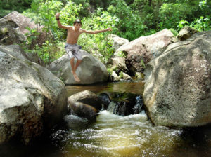 A pool in the Rio de la Animas deep enough for diving. Tala, near Guadalajara, Mexico is a wonderland of natural scenery. © John Pint, 2011