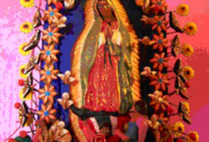 Virgin of Guadalupe - Tree of Life sculptures by Juan Hernández Arzaluz of Metepec.