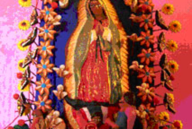 Virgin of Guadalupe - Tree of Life sculptures by Juan Hernández Arzaluz of Metepec.