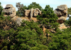 Three rocks at Villa Felicidad near Tala, Mexico. Is it only John Pint who sees an elephant in the middle? © John Pint, 2011