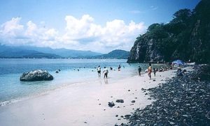 Isla Islote beach: The small sandy beach of Isla Islote is a perfect destination for a few hours "R and R" after a short boat-ride across the bay. Photo by Marisa Burton