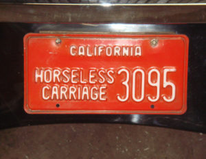 An old number plate for a "horseless carriage," issued in California. © Anthony Wright, 2009
