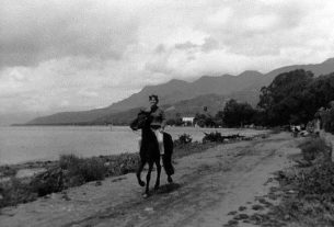 Marsha kept her own horse, Marie-Elena, in the village. On this overcast day in summer 1966, she rode for miles along the shore to the east of Ajijic. She bred Marie-Elena with a stallion from Jocotepec. Photo in family collection of Marsha Sorensen; all rights reserved.