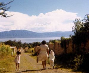 An idyllic childhood? Walking was the norm in 1972. Cars were few and far between — oh, how the village has changed in recent years! Stop lights are now needed at regular intervals along the highway and parking spots are in desperately short supply. Photo in family collection of Marsha Sorensen; all rights reserved.