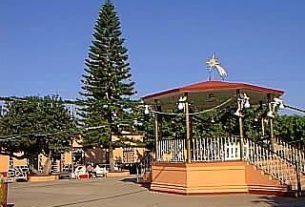 The plaza in Santa María del Oro, Nayarit