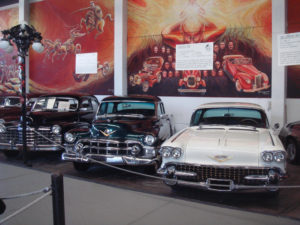 In Mexico City's Automobile Museum, a striking mural scouring the history of velocity from the chariot to the birth of the automobile hovers over parked classics from the 1940s and '50s. © Anthony Wright, 2009