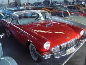 A 1956 Thunderbird envisions rebels without a cause hitting the road on Route 66. This beautiful vintage car is one of many treasures on dissplay in Mexico City's Automobile Museum. © Anthony Wright, 2009