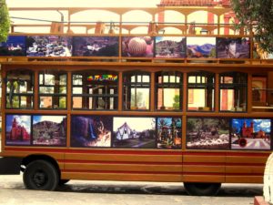 Tour bus to the cactus gardens, Cadereyta © 2018 Edythe Anstey Hanen