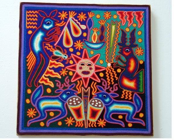 Huichol Yarn Art Collection - Huichol Yarn Painting - YP1033