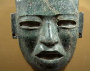 A pre-Hispanic face of jade gazes across the eons. © Anthony Wright, 2009