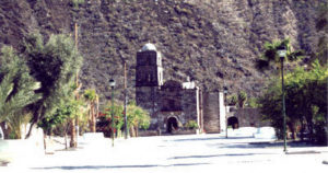 The mission Church of San Francisco Javier is considered one of the most beautiful and well preserved of the Californias. Construction was begun in 1744 and finished in 1759. © John McCaffery, 2001