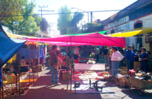 Early Sunday morning view towards the back streets of Tepito, and the heat is on for another weekend's trading.