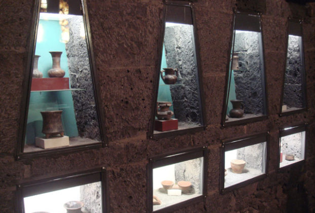 Ancient pottery on tasteful display. © Anthony Wright, 2009