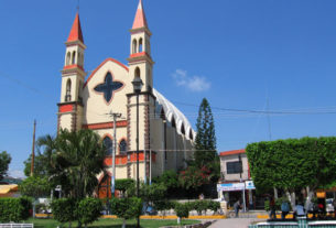 This beautiful church in Zacatepec, Mexico faces the zocalo, or main plaza.© Julia Taylor, 2008