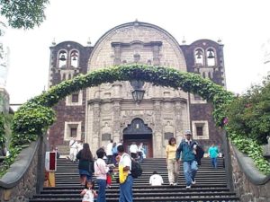 This is the lovely final approach to the Tepeyac Chapel. You can see the back of the man climbing on his knees.